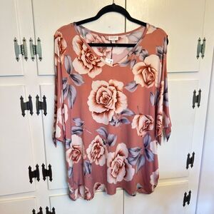 Avenue Floral Blouse With Split Sleeves 18/20